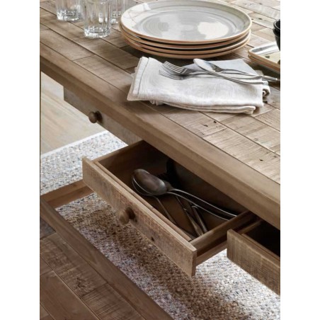 Mesa de comedor estilo vintage rústico 180x90x77h