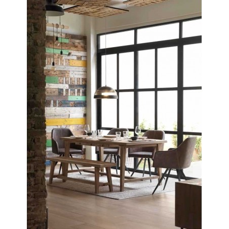 Mesa de comedor estilo vintage rústico 180x90x77h