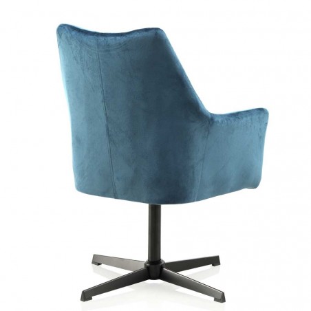 Sillón vintage giratorio en terciopelo azul 67x68x99h