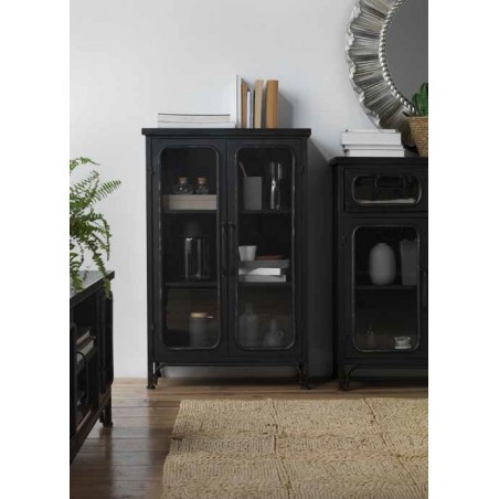 Mini vitrina de estilo industrial 60x35x93h