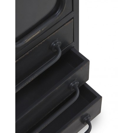 Vitrina con tres cajones estilo industrial 52x38x122h