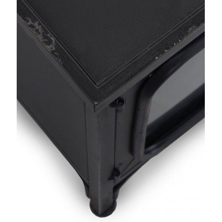 Mueble TV con cristal de estilo industrial 122x42x46h