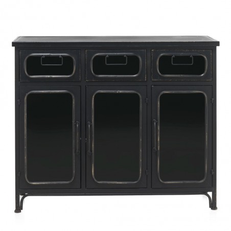 Aparador con cristal de estilo industrial 100x38x83h