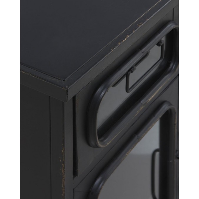 Aparador con cristal de estilo industrial 100x38x83h