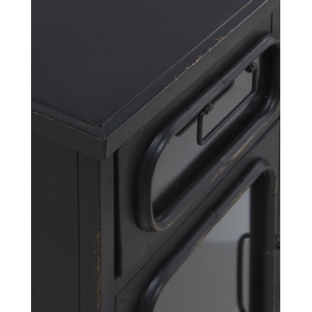 Aparador con cristal de estilo industrial 100x38x83h