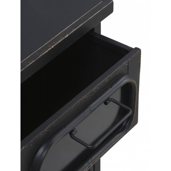 Aparador con cristal de estilo industrial 100x38x83h