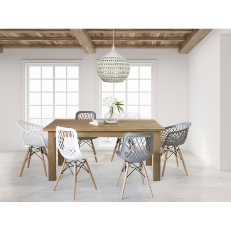 Mesa comedor estilo rústico madera de teca - 180x90x78h