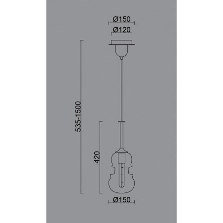 Lámpara colgante Sonata grafito 15cm