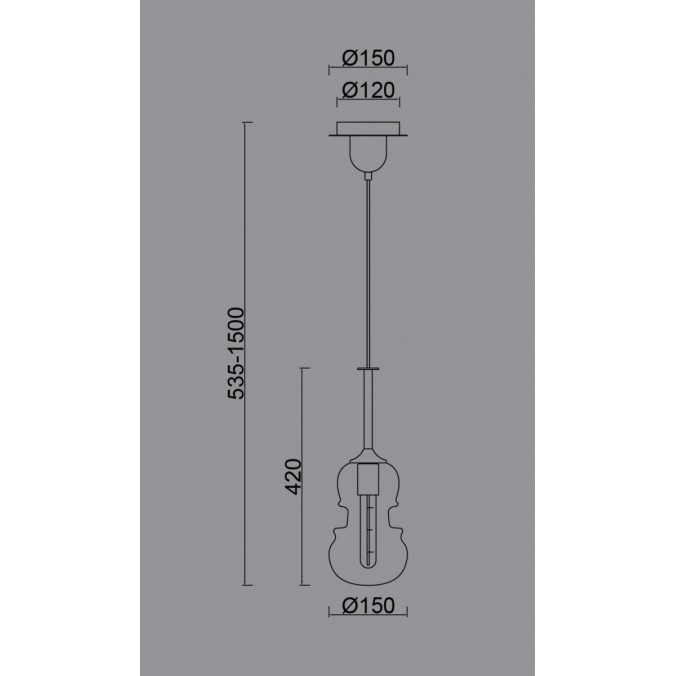 Lámpara colgante Sonata bronce 15cm Lámpara colgante Sonata bronce 15cm