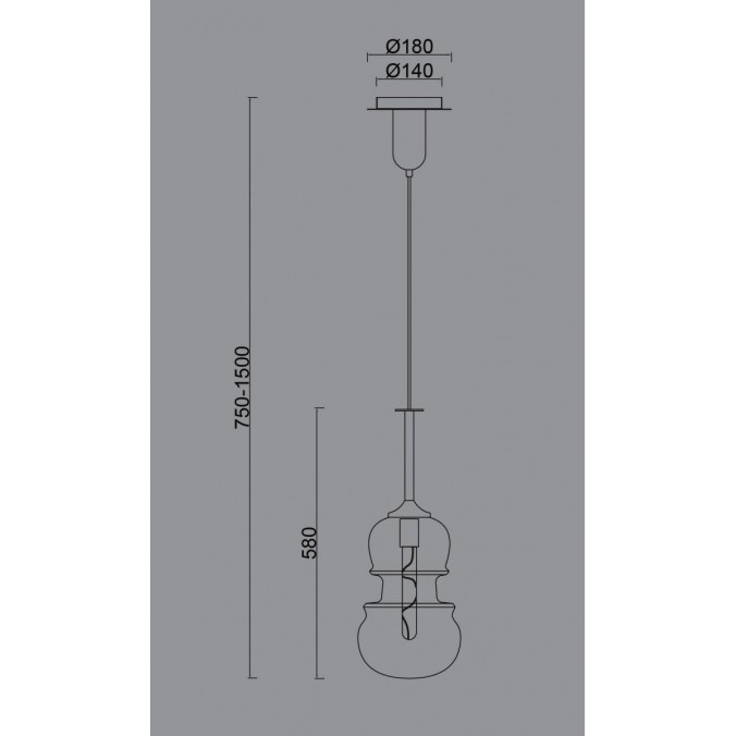 Lámpara colgante Sonata bronce 22cm