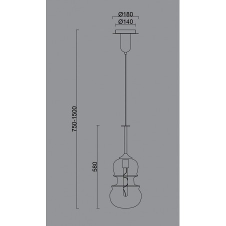 Lámpara colgante Sonata bronce 22cm