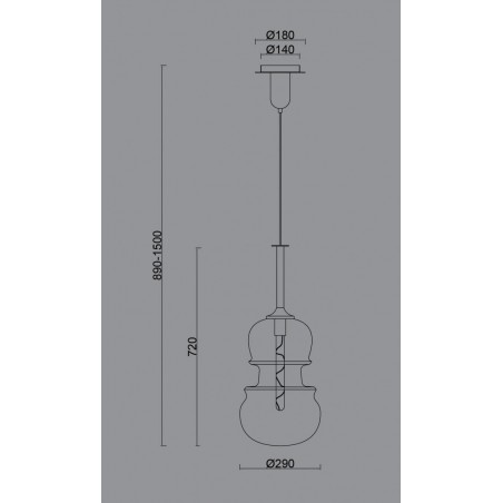 Lámpara colgante Sonata bronce 29cm