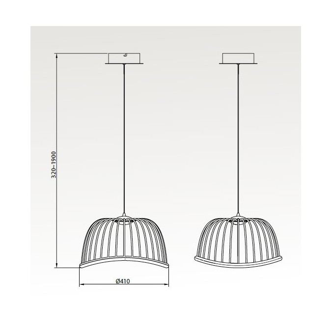 Lámpara techo LED serie CELESTE negro41cm