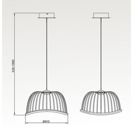 Lámpara techo LED serie CELESTE negro41cm