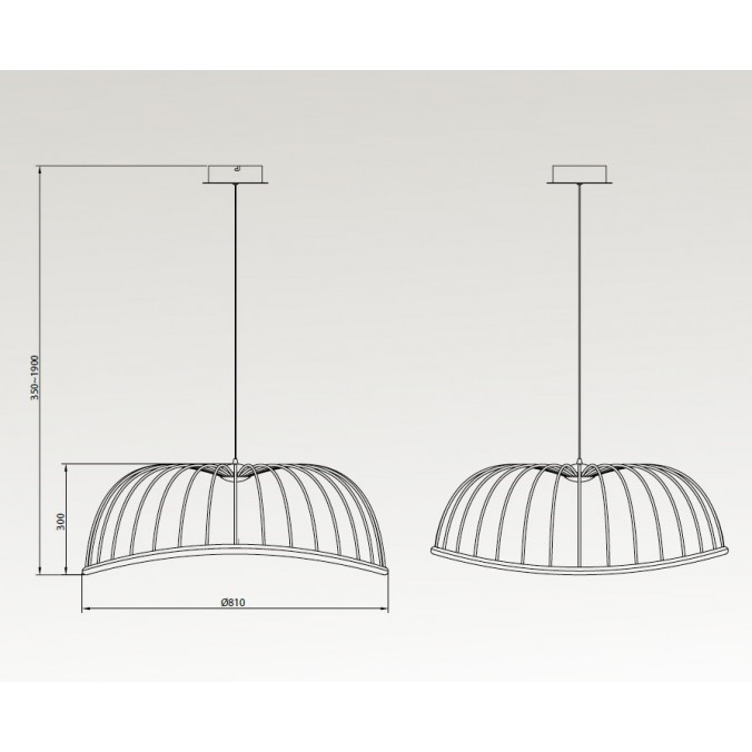 Lámpara techo LED serie CELESTE negro 81cm