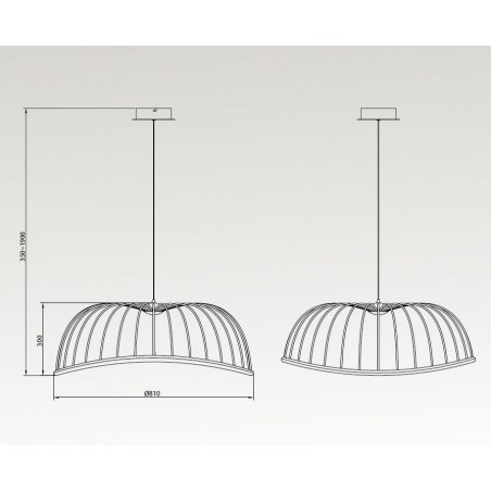 Lámpara techo LED serie CELESTE negro 81cm