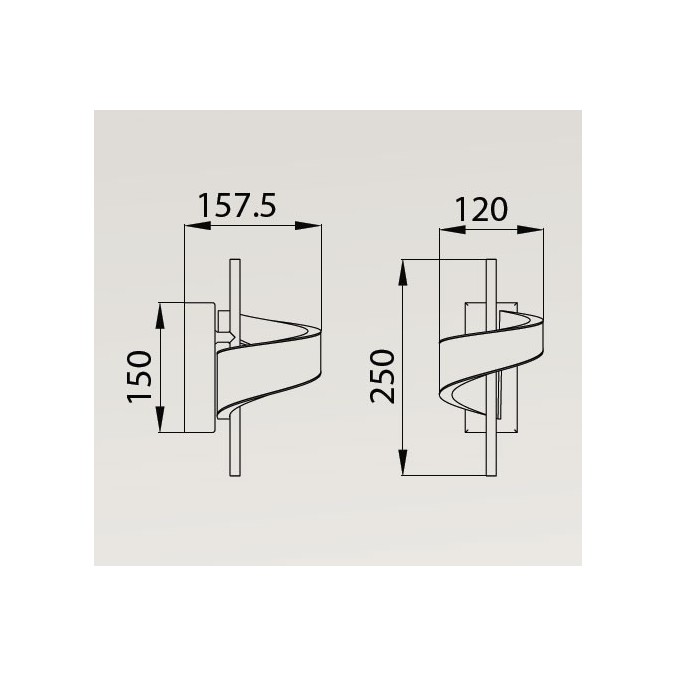 Aplique pared 1 luz LED Tsunami