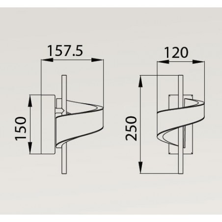 Aplique pared 1 luz LED Tsunami