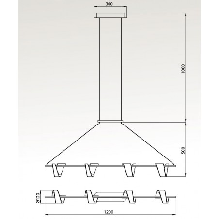 Lámpara de techo suspensión LED Tsunami