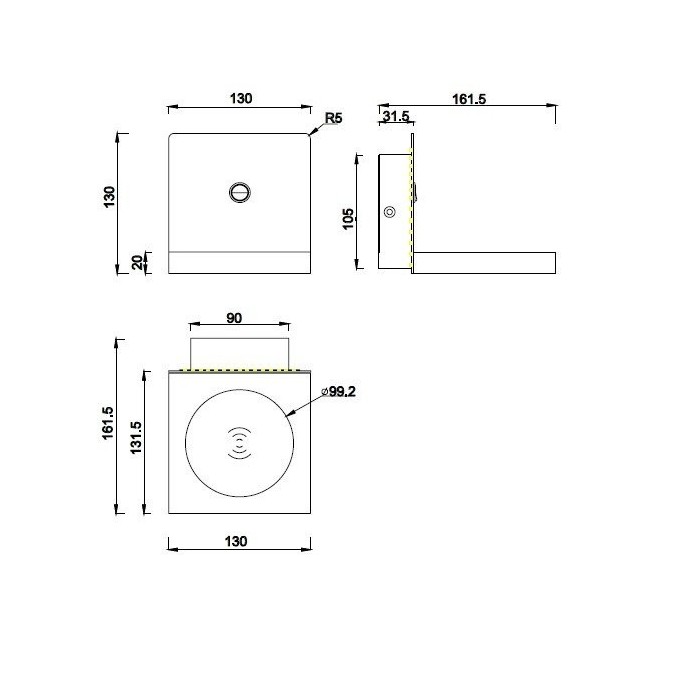 Aplique pared LED con cargador movil inducción
