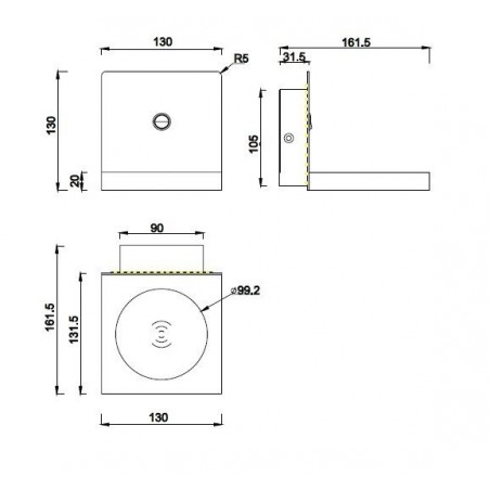 Aplique pared LED con cargador movil inducción