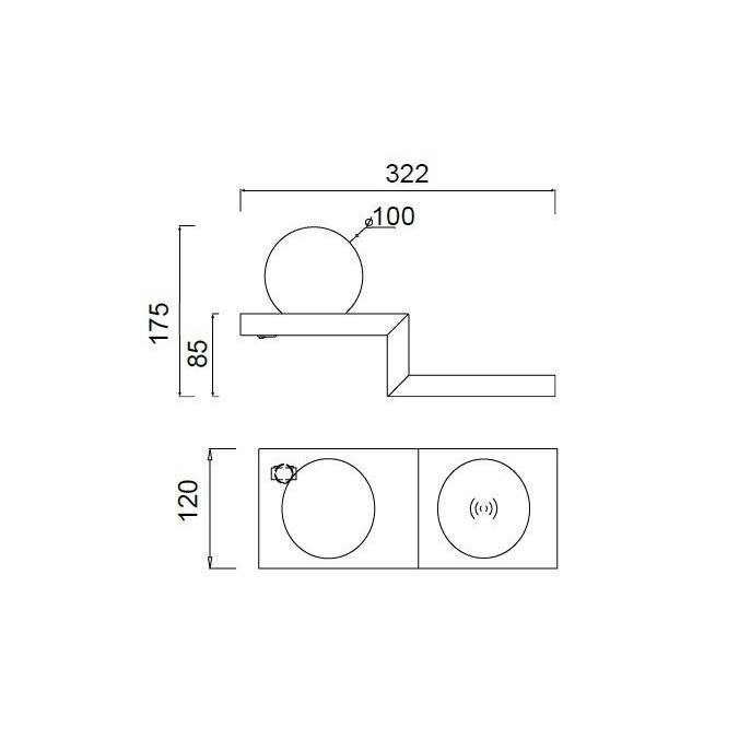 Aplique tulipa LED con cargador movil inducción