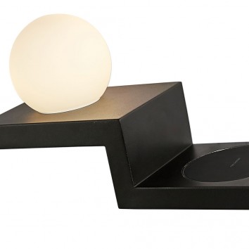 Aplique negro tulipa LED con cargador movil inducción 2