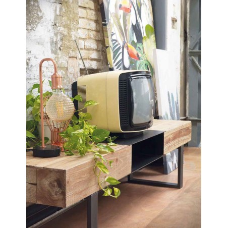 Mesa de centro estilo industrial 180x40x45h en madera de abeto