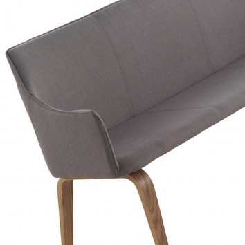 Banco tapizado patas roble 165x55x86h 2