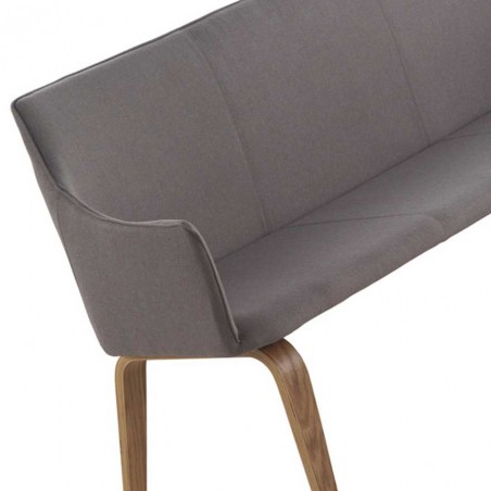 Banco tapizado patas roble 165x55x86h