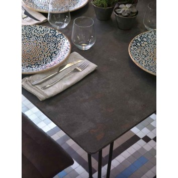 Mesa comedor efecto piedra óxido 160x90x77h 2