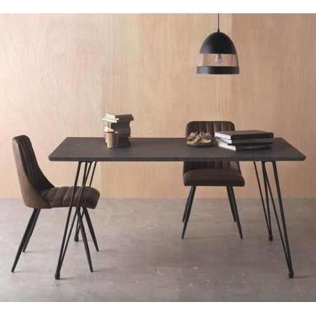 Mesa comedor efecto piedra óxido 160x90x77h
