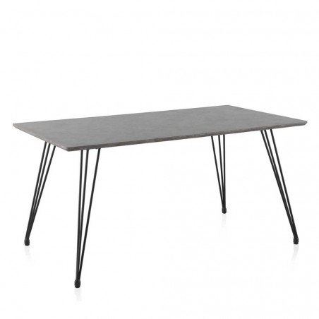 Mesa comedor efecto cemento gris 160x90x77h