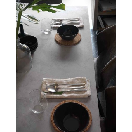 Mesa comedor efecto cemento gris 160x90x77h