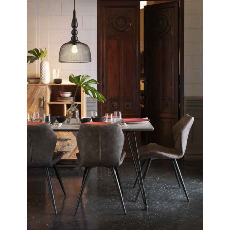 Mesa comedor efecto cemento gris 160x90x77h