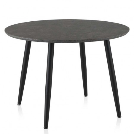 Mesa comedor redonda efecto cemento 110x75h