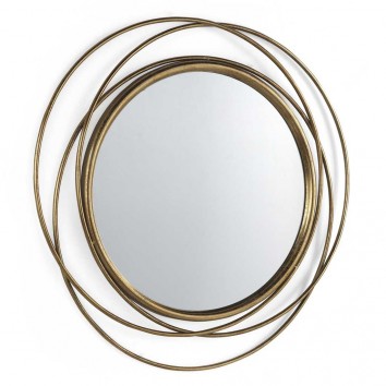 Espejo de metal estilo Art decó - 80x80x3cm
