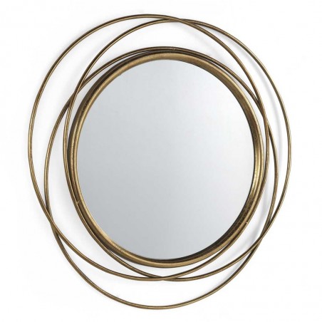Espejo de metal estilo Art decó - 80x80x3cm
