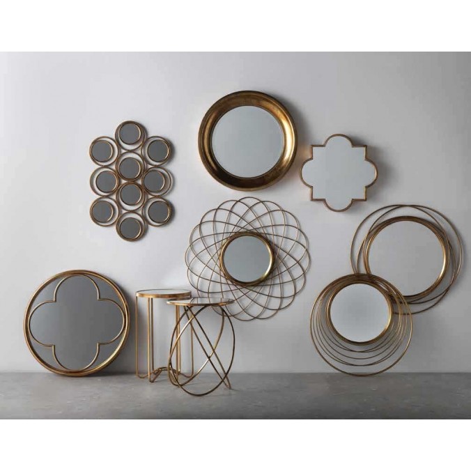 Espejo de metal estilo Art decó - 80x80x3cm Espejo de metal estilo Art decó - 80x80x3cm