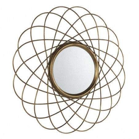 Espejo de metal estilo Art decó - 90x90x3cm