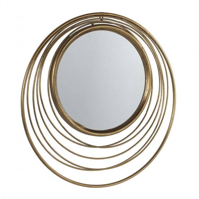 Espejo de metal estilo Art decó - diámetro 73cm x 3cm