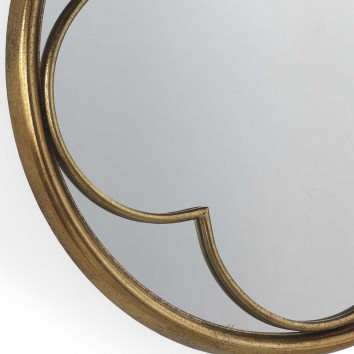 Espejo de metal estilo Art decó - diámetro 71cm x 6cm 2
