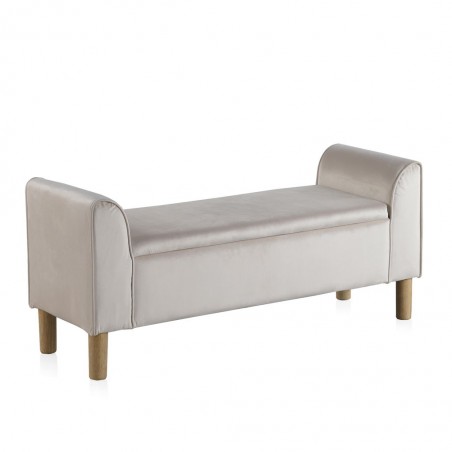 Pie de cama con arcón 130x43x58h patas madera