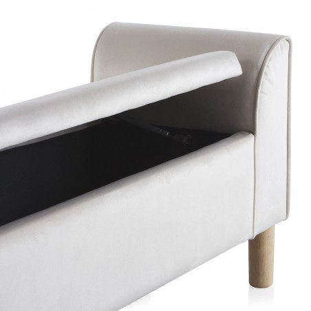 Pie de cama con arcón 130x43x58h patas madera