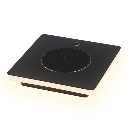 Lámpara mesa negra LED con cargador movil inducción