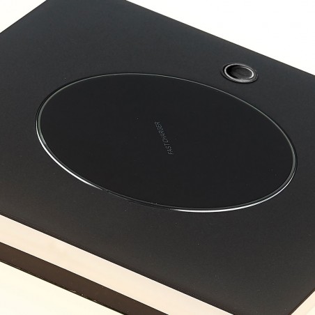 Lámpara mesa negra LED con cargador movil inducción