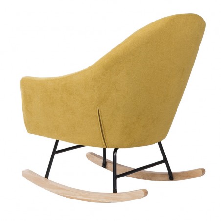 Mecedora Mostaza con patines madera 76x91x87h