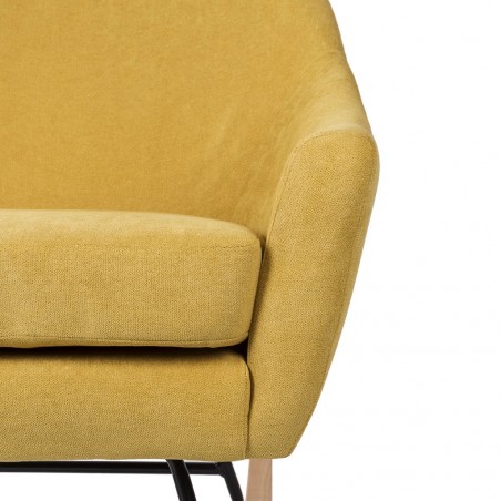 Mecedora Mostaza con patines madera 76x91x87h