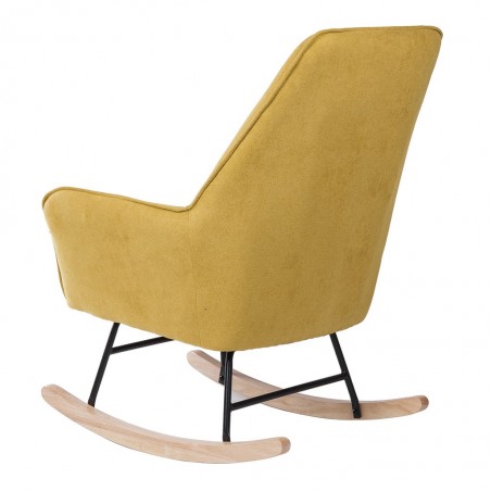 Mecedora Mostaza con patines madera 77x88x97h