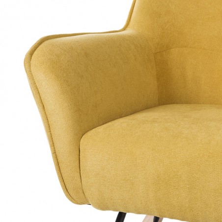 Mecedora Mostaza con patines madera 77x88x97h